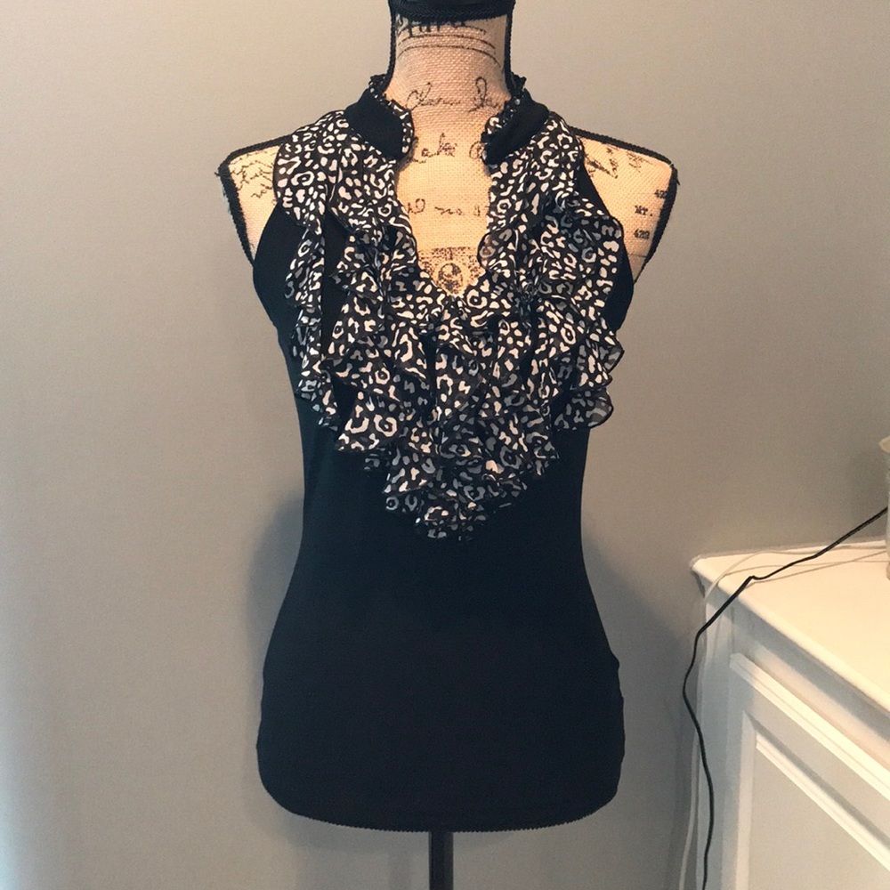Black and Animal Print Tank Top